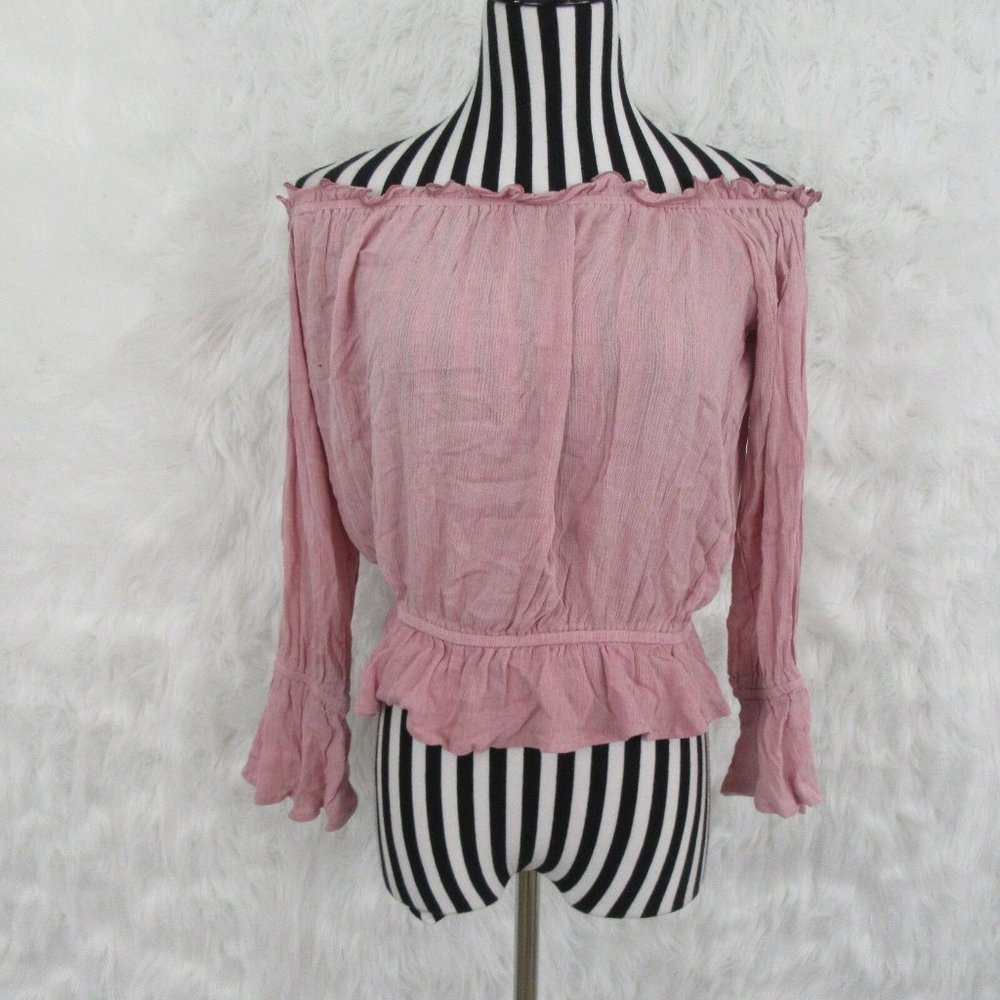 The Line Of Style Pink Off The Shoulder Top